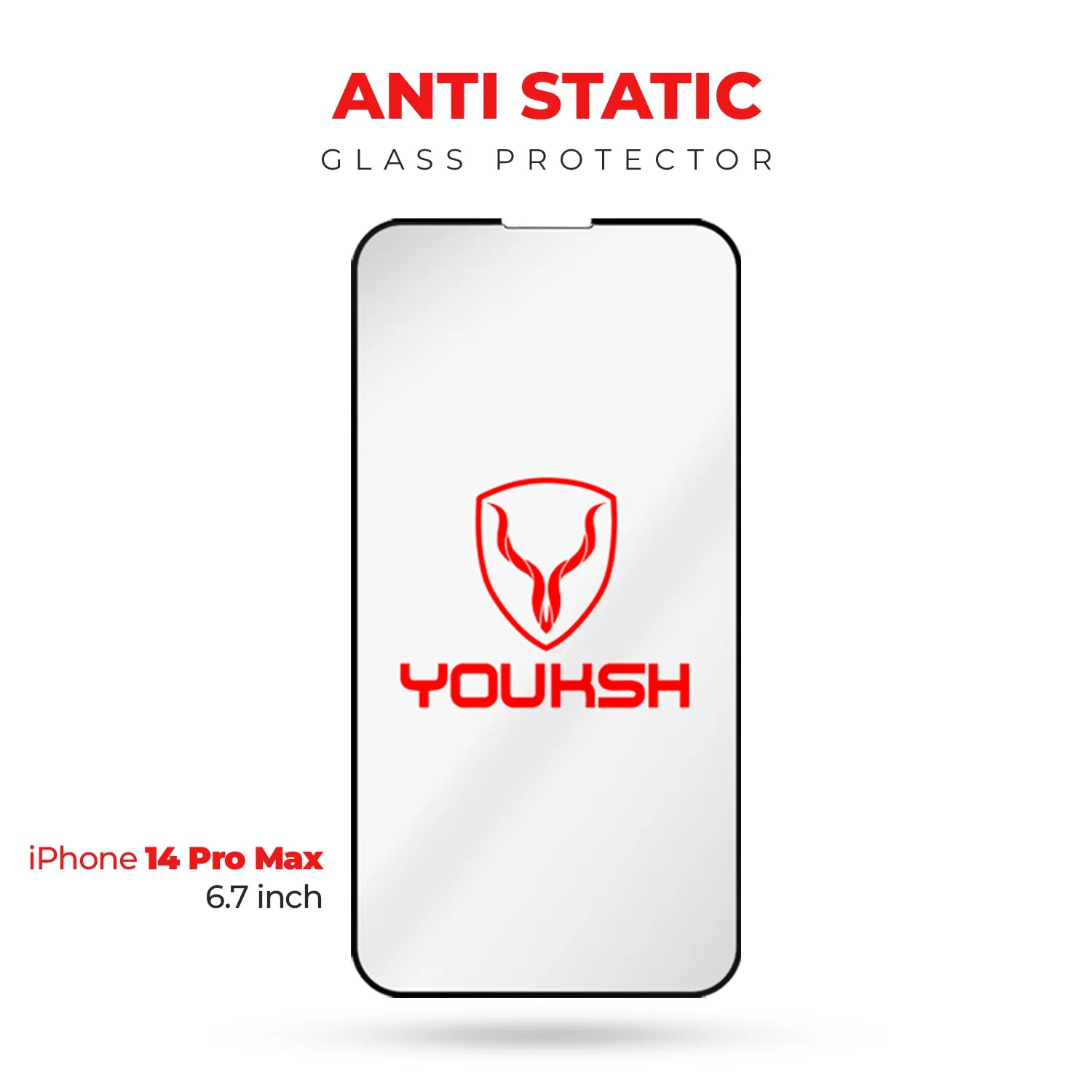 YOUKSH Apple iPhone 14 Pro Max Anti Static Glass Protector With YOUKSH Installation Kit