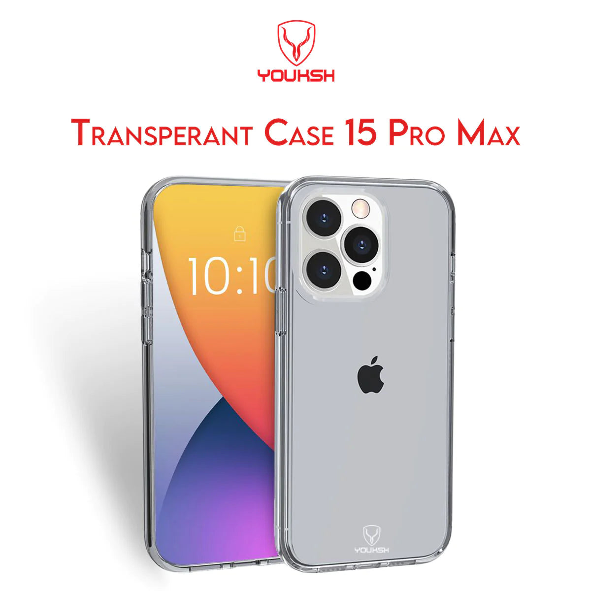 YOUKSH Apple iPhone 15 Pro Max Transparent Case | Soft Shock Proof Jelly Cover