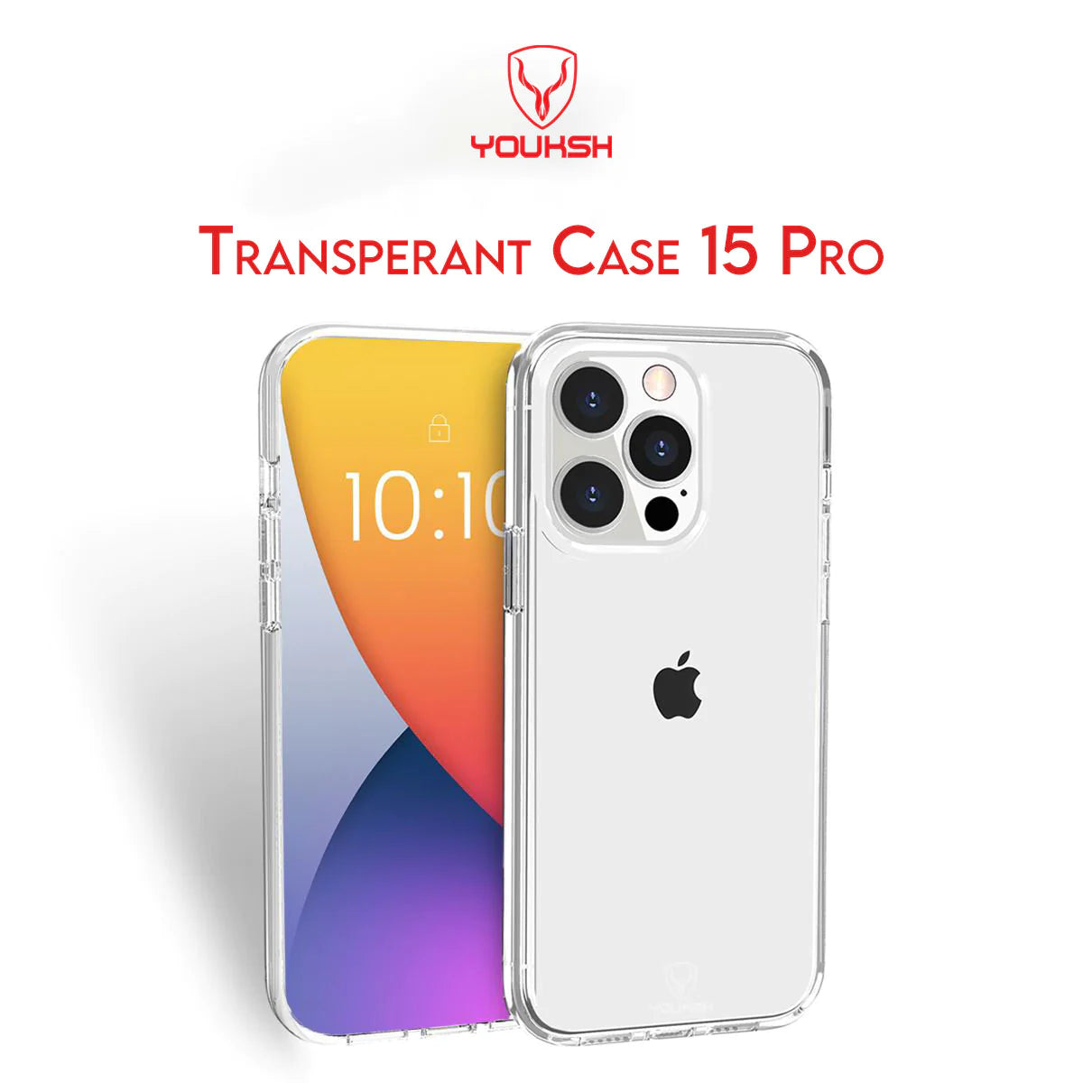 YOUKSH Apple iPhone 15 Pro Transparent Case | Soft Shock Proof Jelly Cover