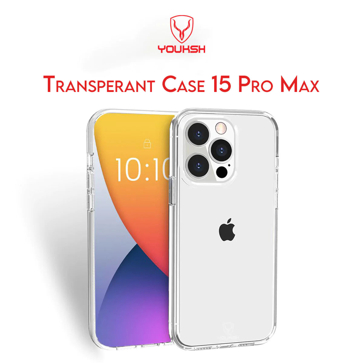 YOUKSH Apple iPhone 15 Pro Max Transparent Case | Soft Shock Proof Jelly Cover
