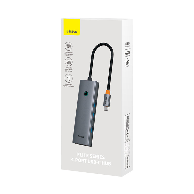 Baseus Flite Series 4-Port HUB (Type-C to USB3.0*3+RJ45*1)
