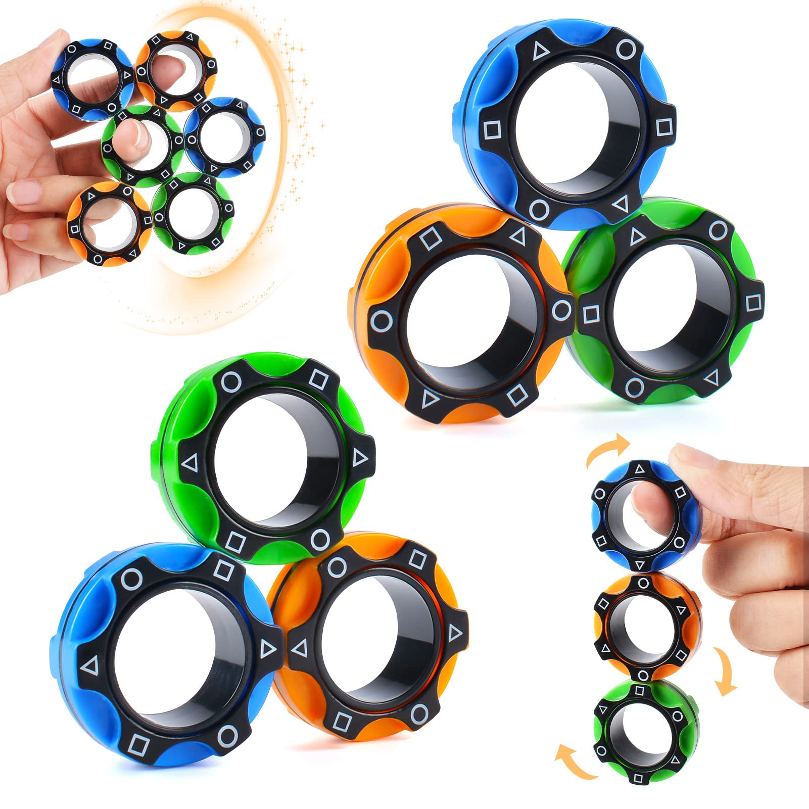 Magnetic Finger Rings Fidget Spinner Toy Anti-Stress Anxiety Relief