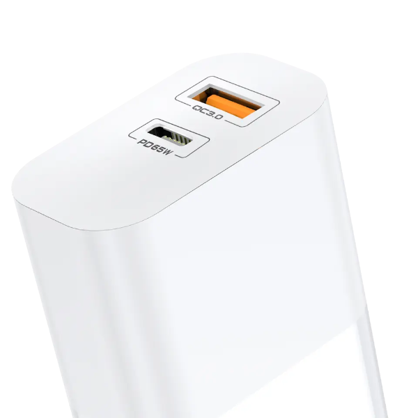 Aspor A851 Gan Charger 65W QC3.0 Wall Charger Multi Port USB Adapter