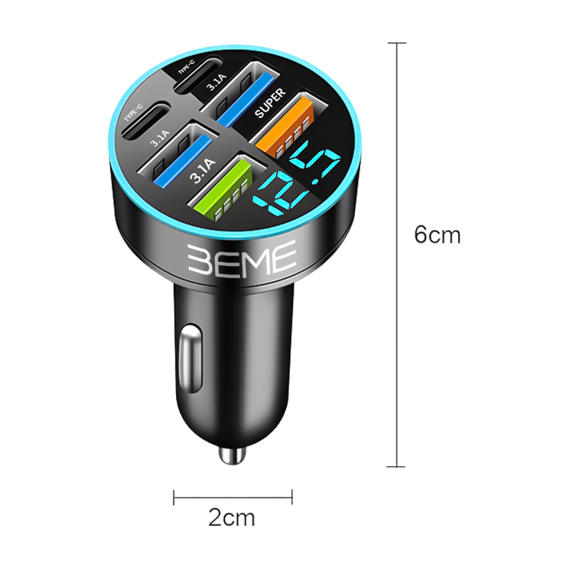 BEME FlashVolt 2C Car Charger PD Fast Charging With Digital Display