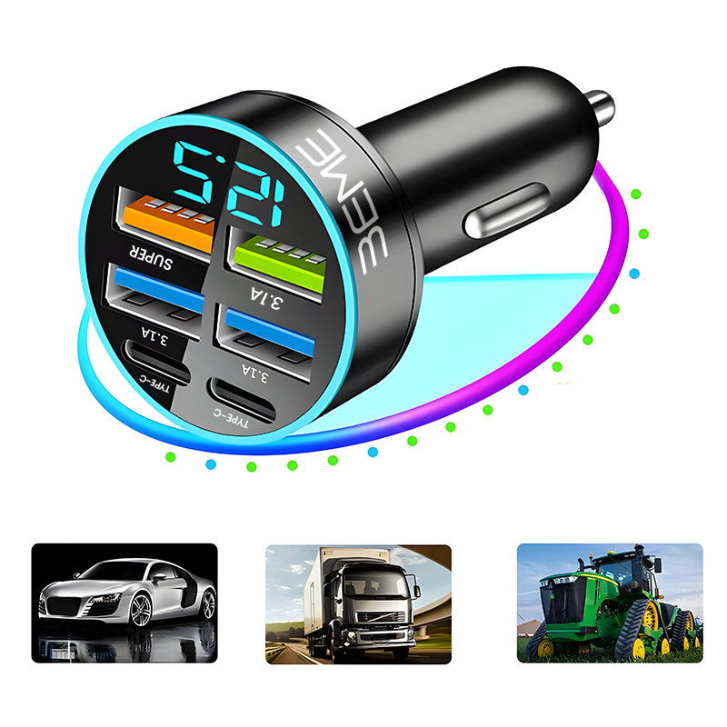 BEME FlashVolt 2C Car Charger PD Fast Charging With Digital Display