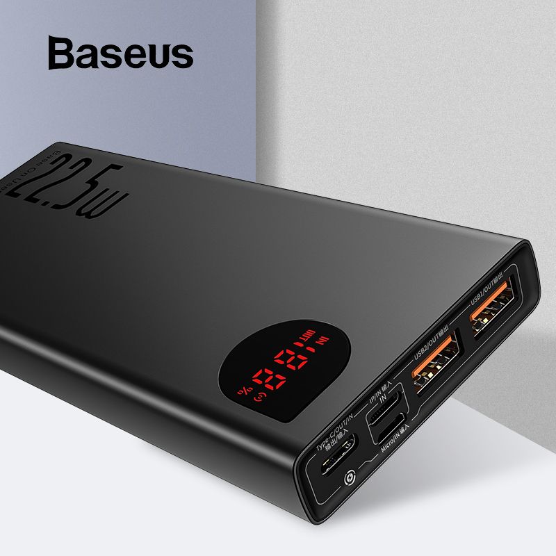 Baseus Adaman 10000mAh Power Bank Metal Digital Display Quick Charge 22.5W