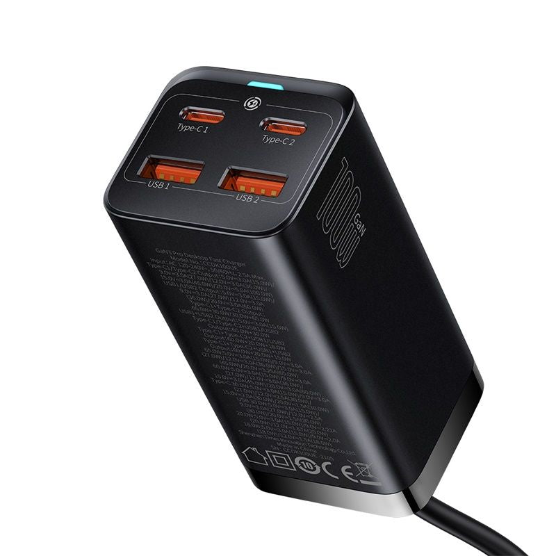 Baseus GaN3 Pro 100W Desktop Fast Charger Dual USB+Dual Type-C
