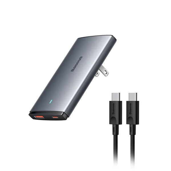 Baseus GaN5 Pro Ultra-Slim 65W Type-C+USB Fast Charger With Mini Cable C to C 100W 1M