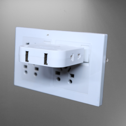 4 in 1 Extension and Charger 180 degree with 2 USB ports