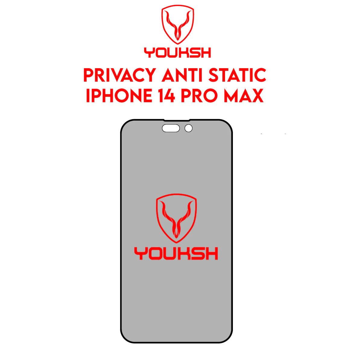 YOUKSH Apple iPhone 14 Pro Max Anti Static Glass Protector With YOUKSH Installation Kit