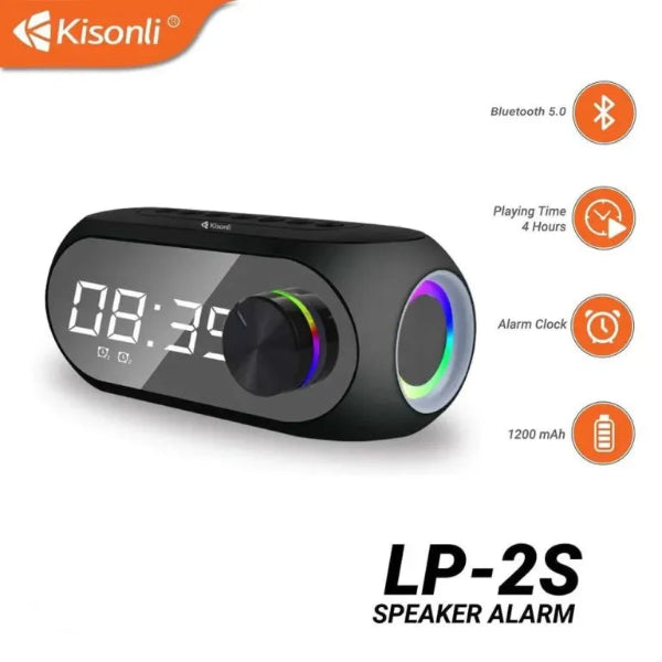 Kisonli Rgb Speaker Alarm Clock Bluetooth 5.0 Tf-Card For Mobile LP-2s