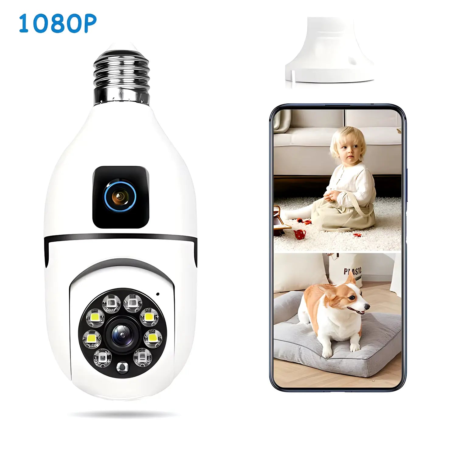 Speed-X Dual Lens Night Vision Motion Detection Bulb Camera