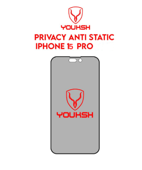 YOUKSH Apple iPhone 15 Pro Anti Static Clear Glass Protector With YOUKSH Installation Kit