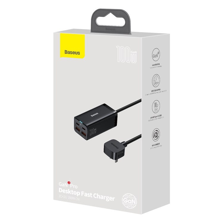 Baseus GaN3 Pro 100W Desktop Fast Charger Dual USB+Dual Type-C