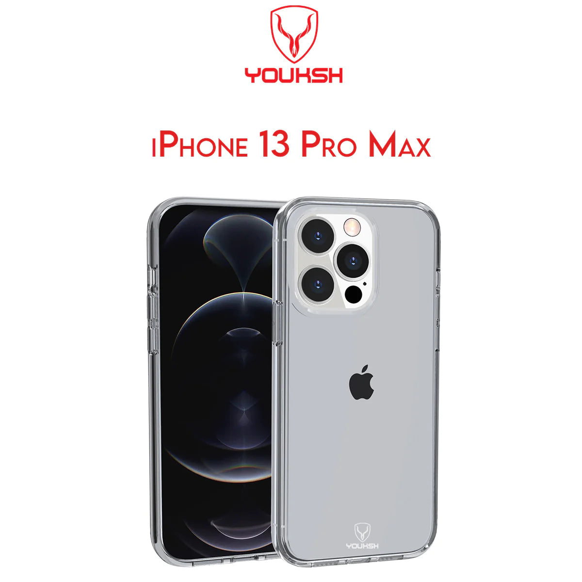 YOUKSH Apple iPhone 13 Pro Max Transparent Case | Soft Shock Proof Jelly Cover