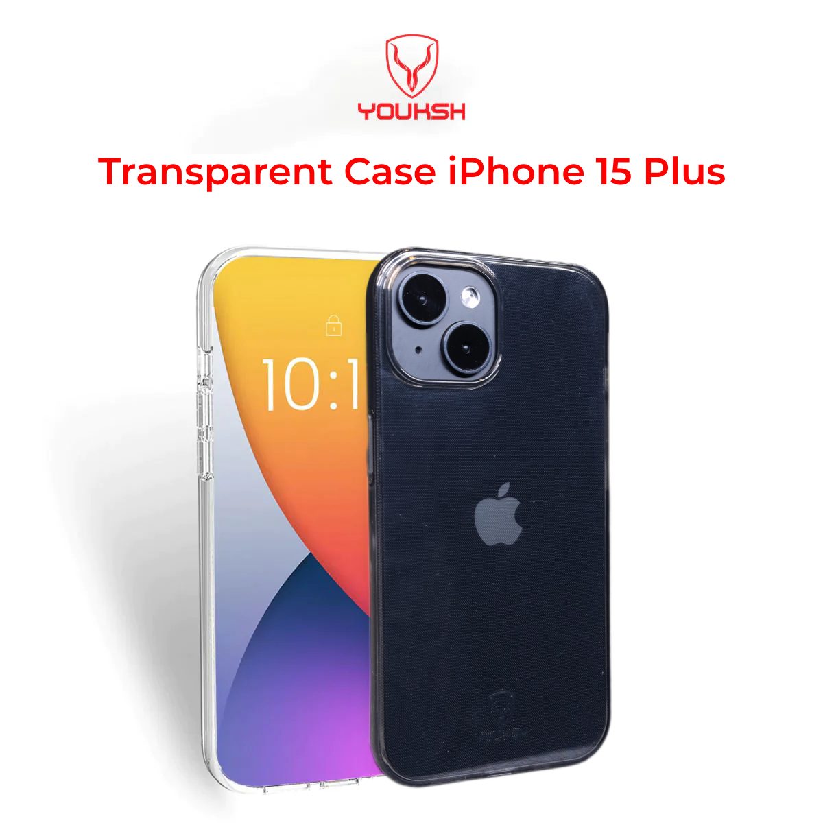 YOUKSH Apple iPhone 15 Plus Transparent Case | Soft Shock Proof Jelly Cover