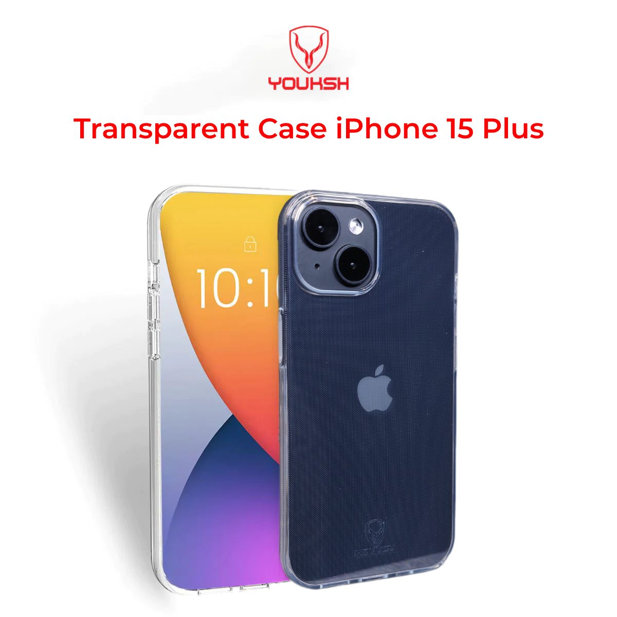 YOUKSH Apple iPhone 15 Plus Transparent Case | Soft Shock Proof Jelly Cover