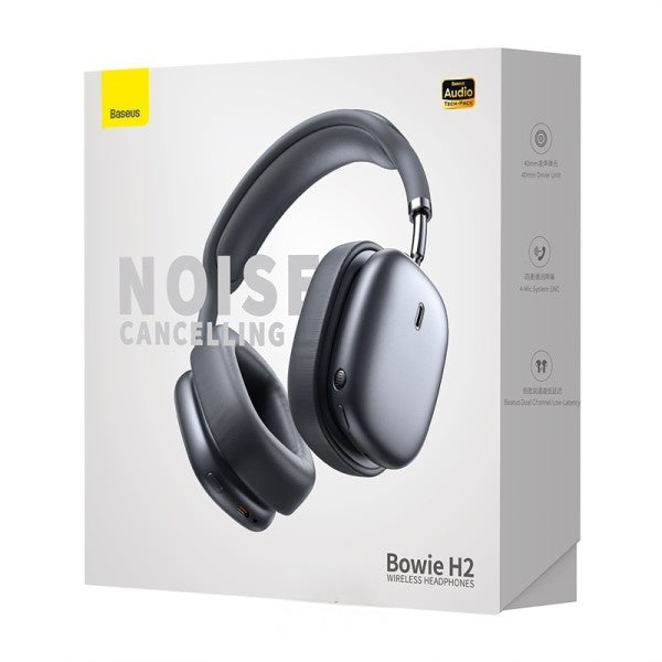 Baseus Bowie H2 Noise-Cancelling Wireless Headphone Grey