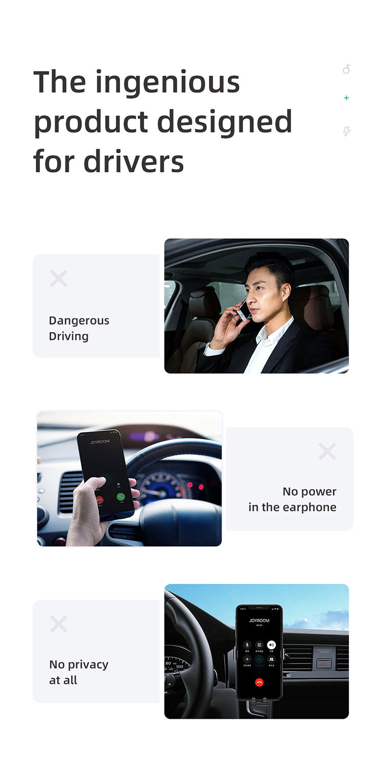 Joyroom JR-CP1 Car Charger with Bluetooth Earphone Touch Sensor On Earbud v5.0 - Saamaan.Pk