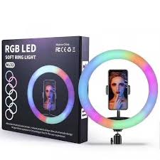 RGB LED SOFT RING LIGHT MJ26 26CM With Phone Holder Photography Fill Light Selfie Set