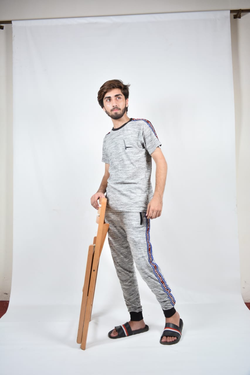 LUCASTRIP GREY TRACKSUIT - Saamaan.Pk