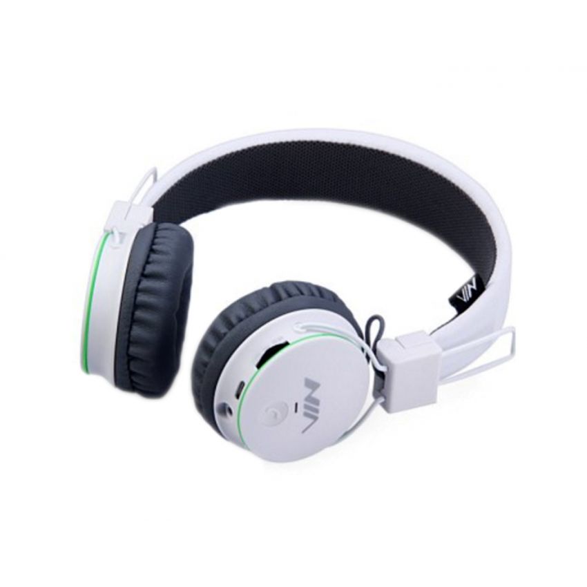 NIA X2 Bluetooth Wireless Headphone Grey & Withe - Saamaan.Pk