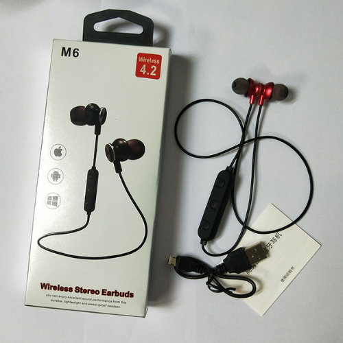 M6 Wireless 4.2 Bluetooth Headset Sport Handsfree Stereo Earphone