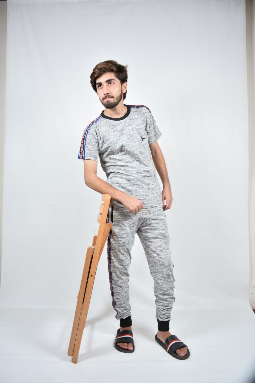 LUCASTRIP GREY TRACKSUIT - Saamaan.Pk