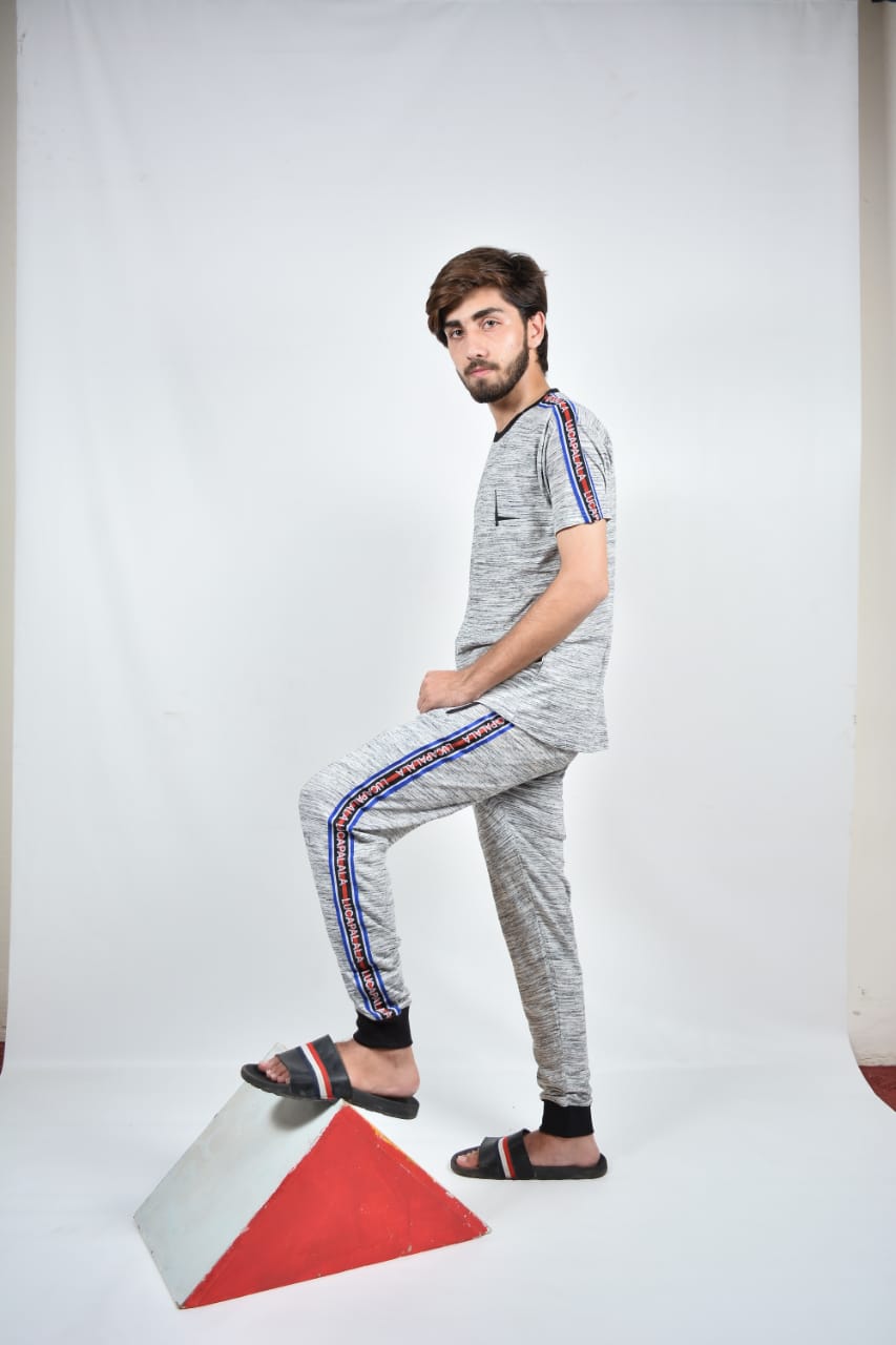 LUCASTRIP GREY TRACKSUIT - Saamaan.Pk