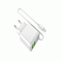 LDNIO A321 3.1A DUAL USB PORTS FAST CHARGE + MICRO USB CABLE  MOBILE CHARGER