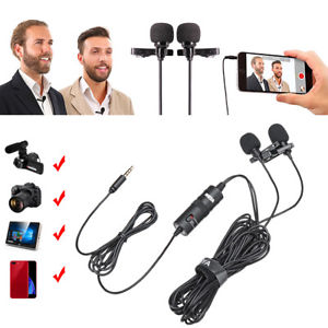 Boya BY-M1DM Dual Lavalier Universal Microphone with a Single 1/8 Stereo Connector, 13ft Cable for Cameras and Smmartphones - Saamaan.Pk