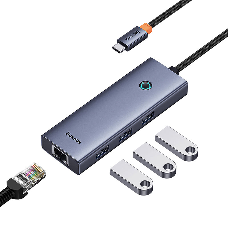 Jual BASEUS 4 in 1 Type C USB HUB Docking RJ45 USB 3.0 Multi Port Expansion  - Jakarta Utara - Intelligent Device