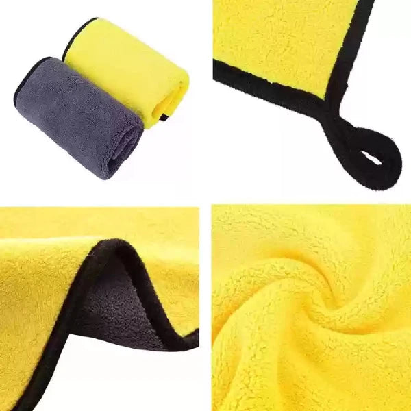 MicroFiber Towel Yellow And Grey Double Sided 40cm x 30cm