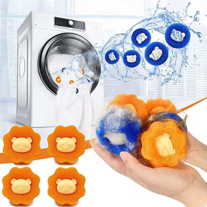 Sponge Magic Laundry Ball Absorbs Hair Without Hurting Clothes Cleaning