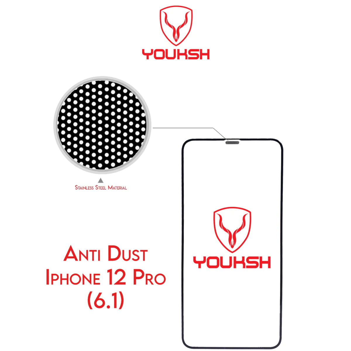 YOUKSH Apple iPhone 12/12 Pro Anti Static Glass Protector With YOUKSH Installation Kit