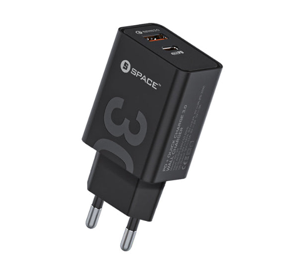 Space Dual Port PD + Quick Charge 3.0 Wall Charger + Cable