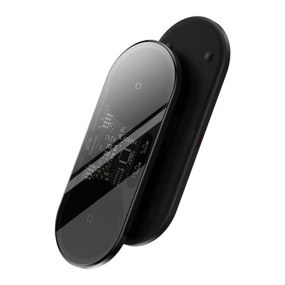 Baseus Digital LED Display 2 in 1 Wireless Charger 20W With Adaptor Black