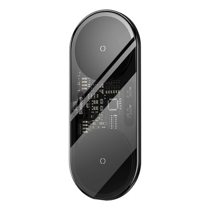 Baseus Digital LED Display 2 in 1 Wireless Charger 20W With Adaptor Black