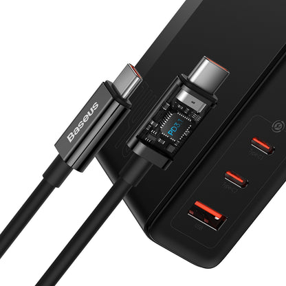 Baseus GaN5 Pro 140W 2Type-C+1USB Port Fast Charger (With Superior Series Cable C to C 240W 1M)