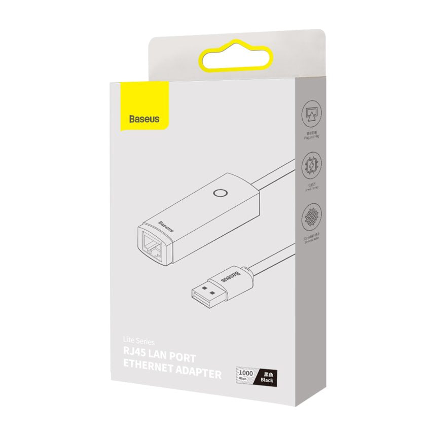 Baseus Lite Series USB A to RJ45 LAN Port Ethernet Adapter (1000Mbps)