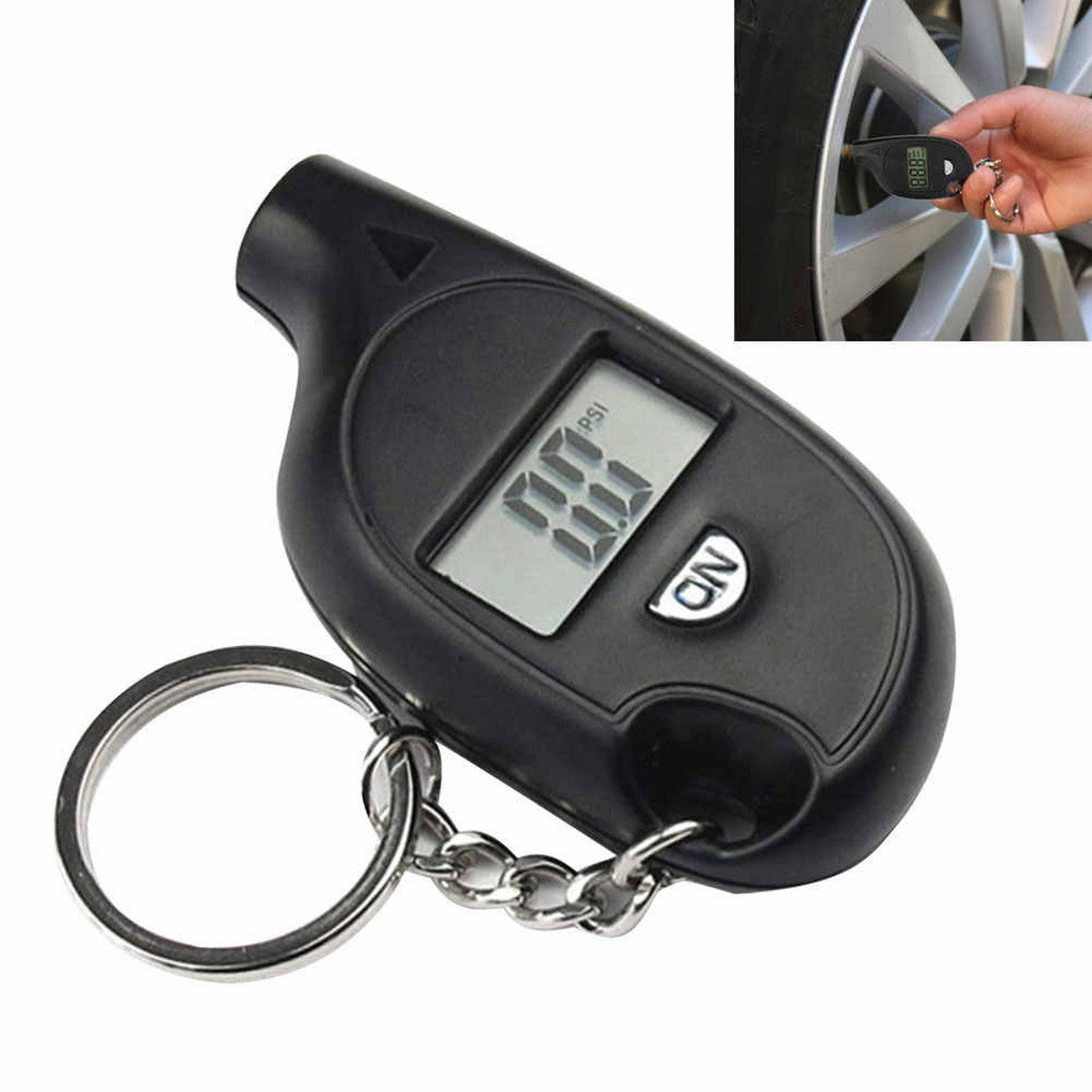 Tire Pressure Gauge Keychain with Display Count