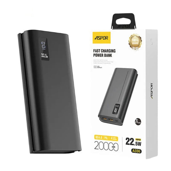 Aspor A336 Powerbank 20000mAh 22.5W Fast Charging