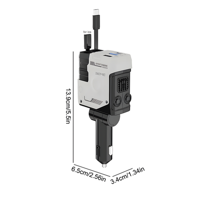 BEME FlashVolt Transformer Car Charger Dual PD 66W With Smart Display