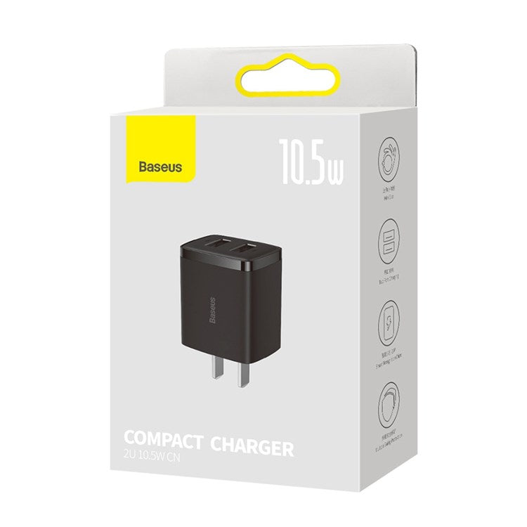 Baseus 10.5W Compact Mobile Charger Dual USB With CN PIN