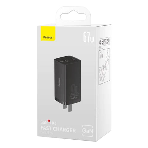 Baseus GaN3 Lite Fast Charger 67W Type C + USB