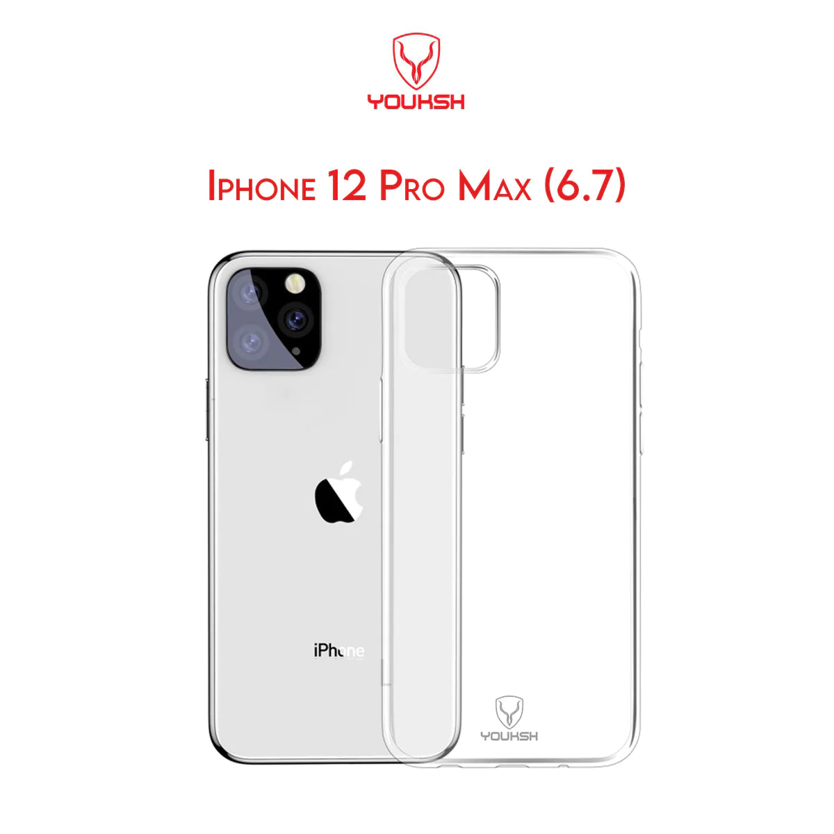 YOUKSH Apple iPhone 12 Pro Max Transparent Case | Soft Shock Proof Jelly Cover
