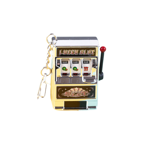 Mini Slot Machine Keychain with Lucky Charm