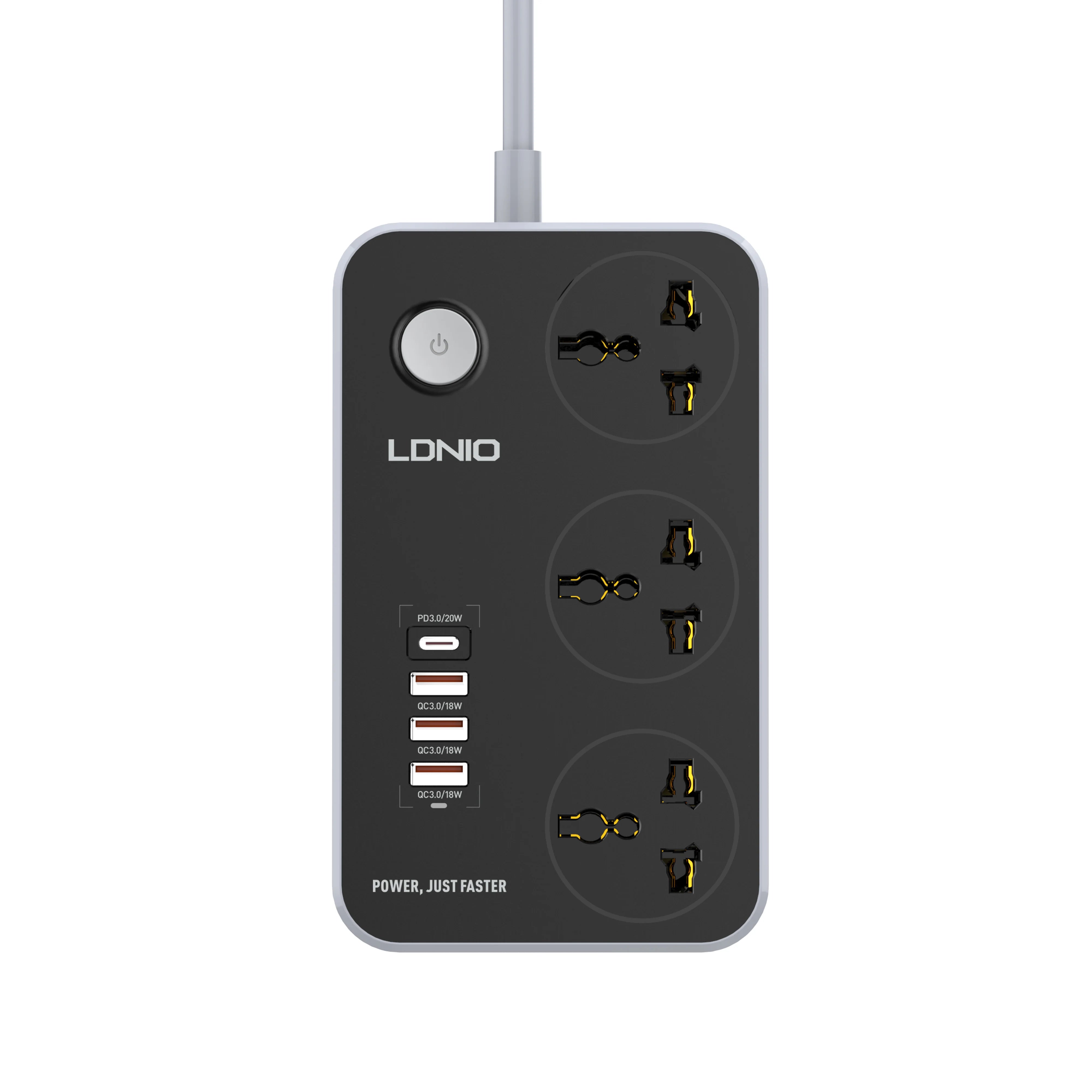 LDNIO Fast Charging Power Extension With 20W USB C PD Port & 3 QC 3.0 Ports EU Plug SC3412