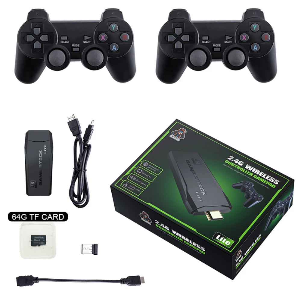 Game Stick Lite 4K Retro Console with Wireless Controllers