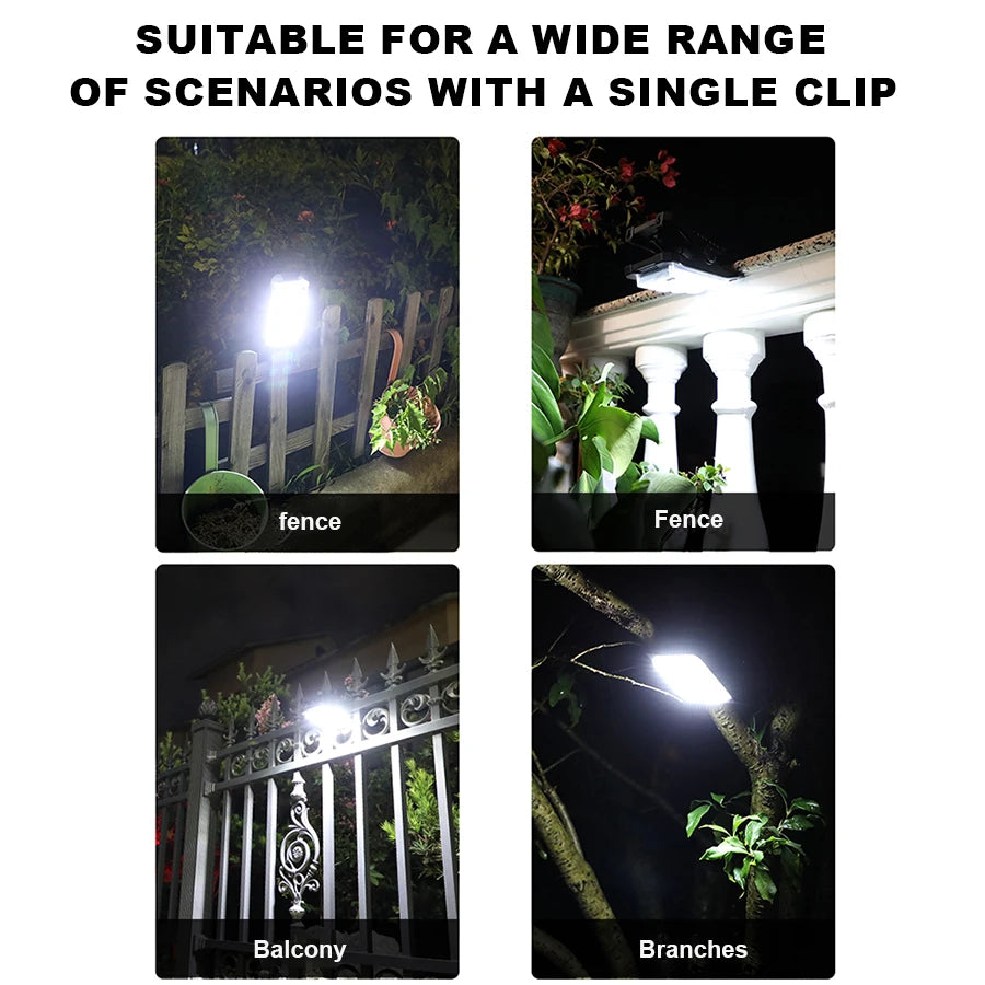 LED Solar + Type-C Charging Clamp Light with Motion Sensing
